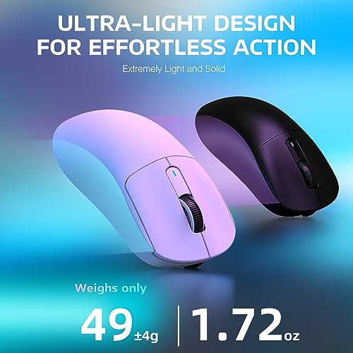 ATTACK SHARK X3 Wireless Gaming Mouse, 49g Ergonomic, PAW3395 26K DPI, White C238377