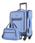 BAGSMART Carry-On Luggage Airline Approved, 20 inch Expandable Suitcase with Duffel bag, Softside Lightweight Suitcases with Spinner Wheels, Durable Travel Luggage, Carry-On Gray