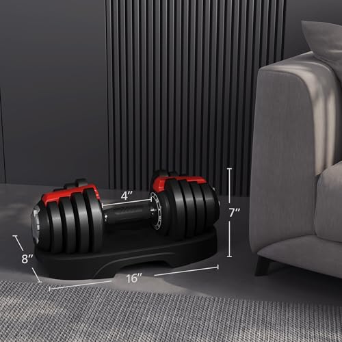 Yaheetech Adjustable Dumbbell Set with Anti-Slip Handle for Home Gym J871148