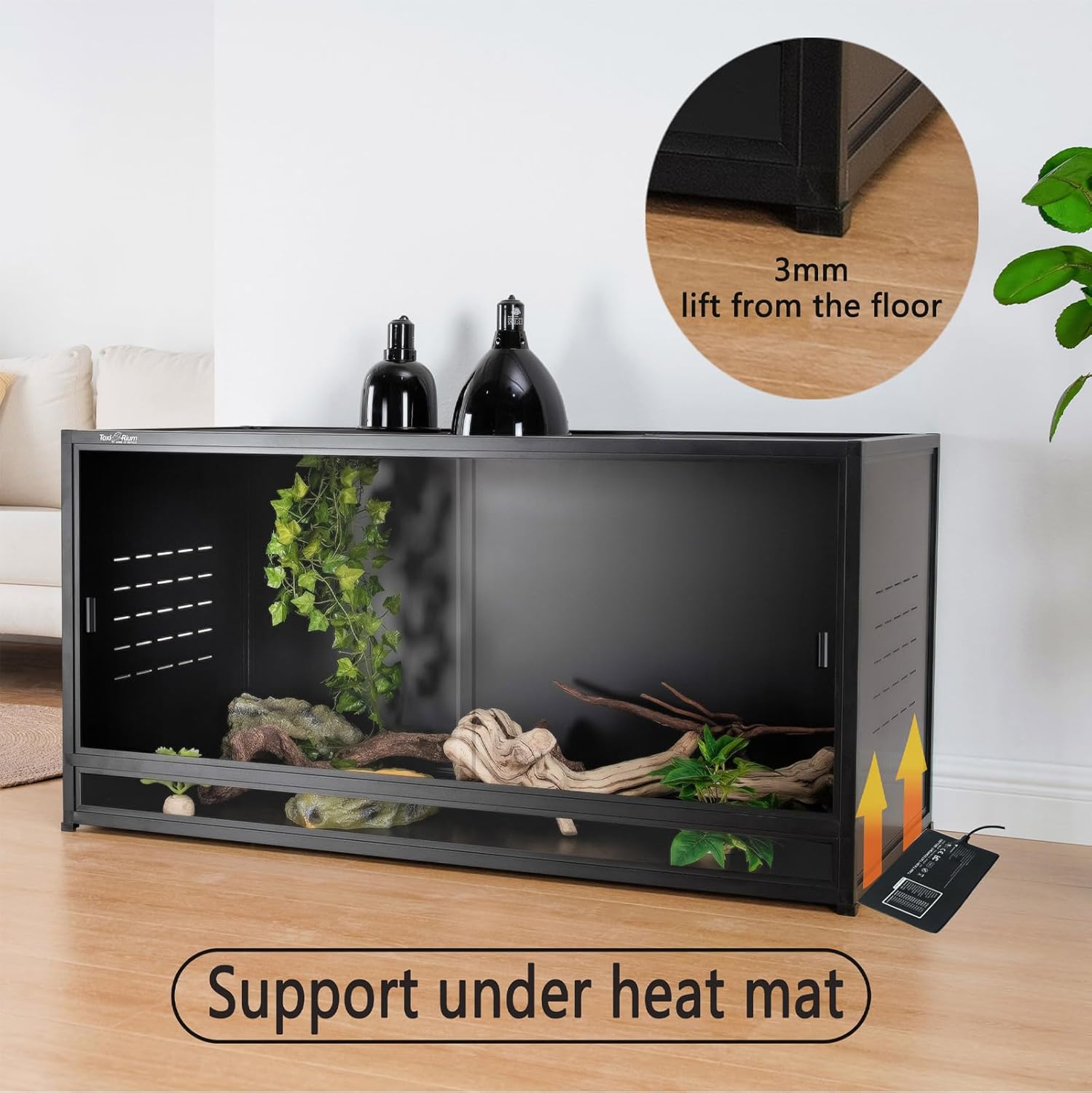 PVC Reptile Enclosure 120 Gallon Terrarium with Sliding Glass Doors S4983