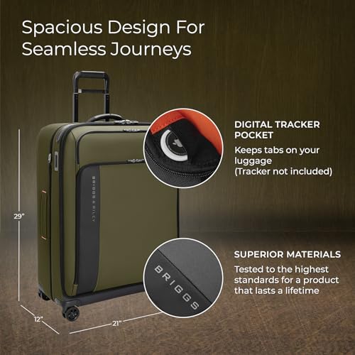 Briggs & Riley 22" Carry On Expandable Spinner - Softside Luggage, Black G487462