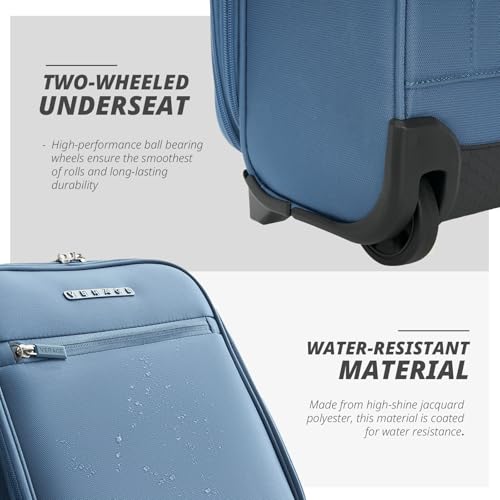 Verage Under Seat Luggage with Wheels, Softside Spinner Carry On, Navy 14-Inch A51804