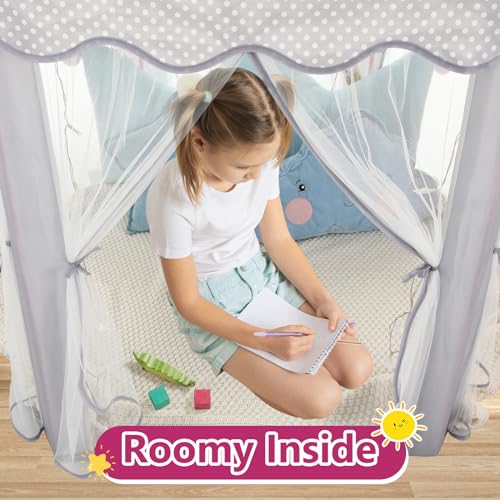 Monobeach Princess Tent Girls Large Playhouse with Star Lights L847553
