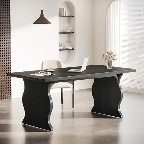 Tribesigns 63" Executive Desk for Home Office, Black O5395