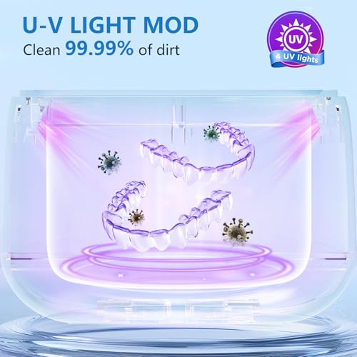 Ultrasonic Retainer Cleaner for Dentures & Aligner, 4 Modes, White U61236