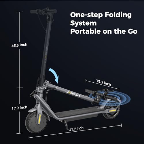 Jasion JS2/PRO Electric Scooter, 25 Miles Range, 22MPH Max Speed, 850W Peak Adult Escooter P831