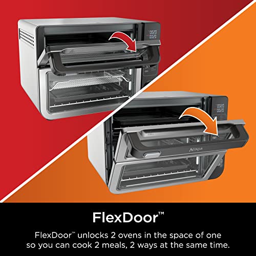 Ninja DCT401 12-in-1 Double Oven with FlexDoor, Stainless Steel (Renewed) K57579