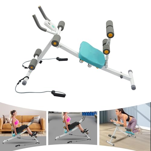 Foldable Ab Cruncher Workout Bench with LCD Display for Home Gym J2736