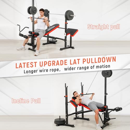 1500LBS 8-in-1 Olympic Weight Bench with Leg Extension & Preacher Curl A945