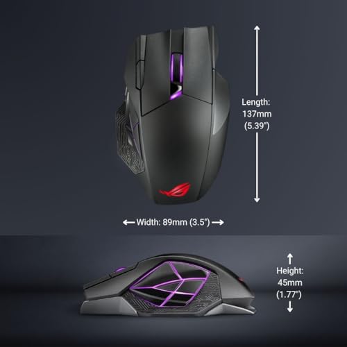 ASUS ROG Spatha X Wireless Gaming Mouse with Charging Stand, Black M63192