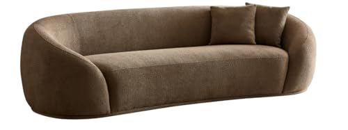 103.15" Curved Boucle Sofa for Living Room, Cream S864