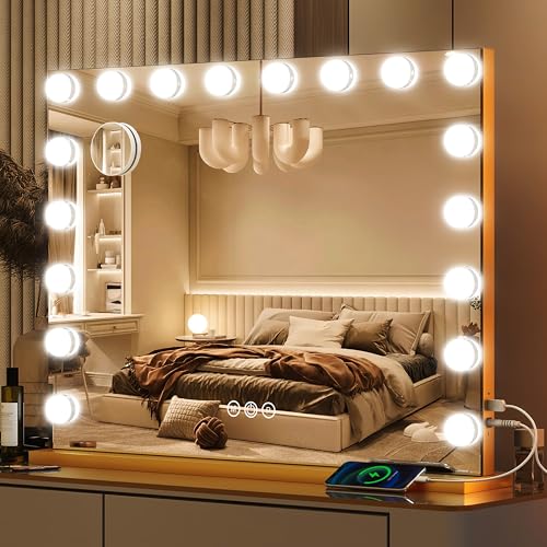 Vanity Mirror with Lights, 12.6"×15" LED Makeup Mirror, Touch Control Dimmable D52089