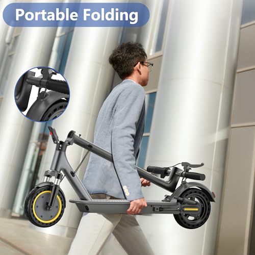 NAVIC Electric Scooter for Adults, Folding E-Scooter with Dual Braking and Dual Suspension B3040