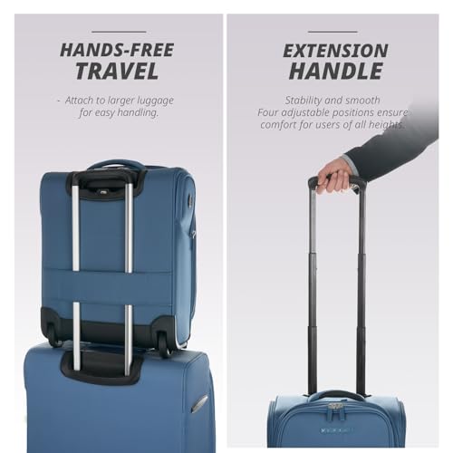 Verage Under Seat Luggage with Wheels, Softside Spinner Carry On, Navy 14-Inch A51804