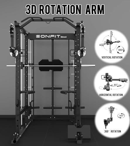 Eonfit E5 Smith Machine with Vertical Leg Press, Power Cage Squat Rack, Home Gym Equipment R390