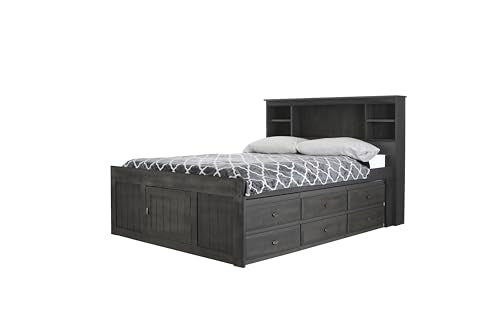 Discovery World Furniture White Full Bookcase Bed with 6 Drawers Z895159