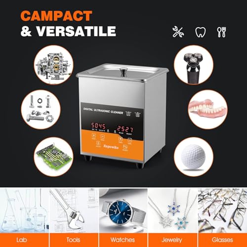 Ultrasonic Cleaner 2L with Heater & Timer, 40kHz SUS 304 Stainless Steel K9648