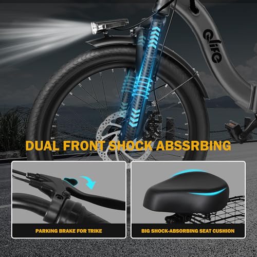 Triker Electric Bike Folding Trike Ebike, 750W Motor, 468Wh Battery, Step-Thru 3 Wheel Tricycle for Adults X7056