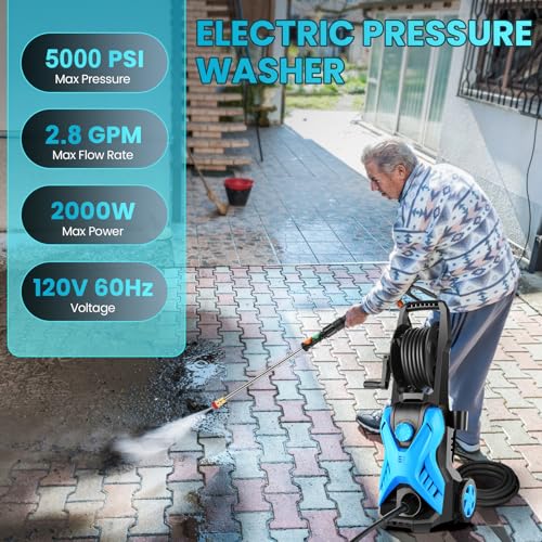 5000 PSI Adjustable Electric Pressure Washer 2.8 GPM with 33ft Hose G705