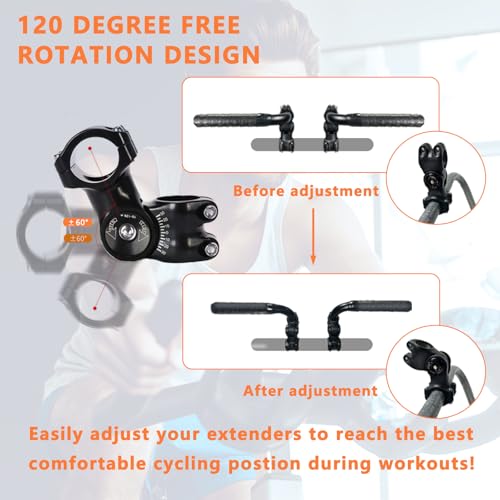 Handlebar Extender for Peloton Indoor Exercise Bikes, Sheep-horn with Black Tapes & Grips F973