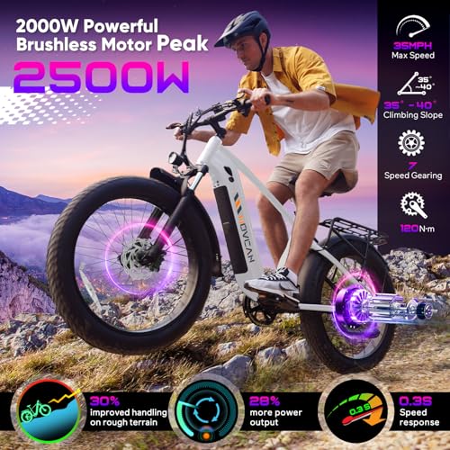 EB60 26" Fat Tire Electric Bike for Adults, 2000W Motor, 48V 20.8AH Battery R225