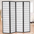 GTU Furniture Japanese Style 4 Panels Wood Shoji Room Divider Screen Oriental for Home/Office