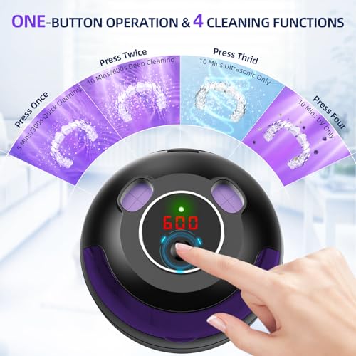 Ultrasonic Retainer Cleaner for Dentures, Mouth Guards, Braces, Jewelry, 200ML, 45kHz X607