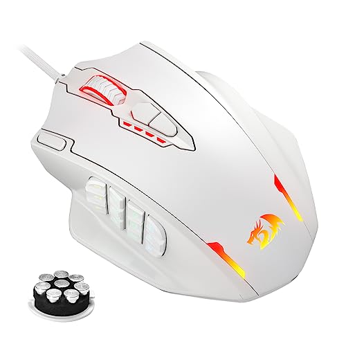 Redragon M908 Impact RGB MMO Gaming Mouse with 12 Side Buttons, 12400 DPI U713989
