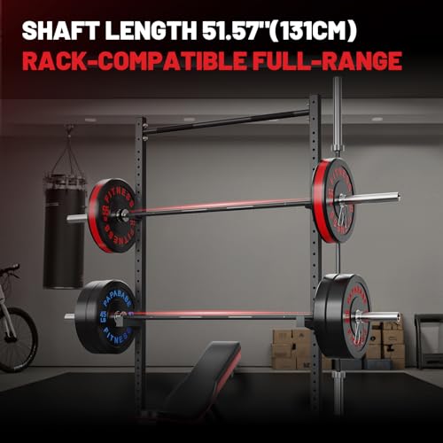 PAPABABE Olympic Barbell 2-inch 45lb Weight Bar for Strength Training V204840