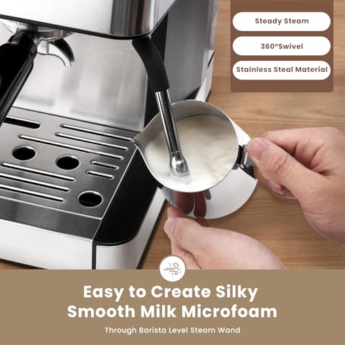 Gevi Espresso Machine with Grinder & Milk Frother, 20 Bar G45353