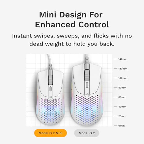 Glorious Model D Wired Gaming Mouse - 68g Honeycomb RGB Ergonomic, Matte White M160012