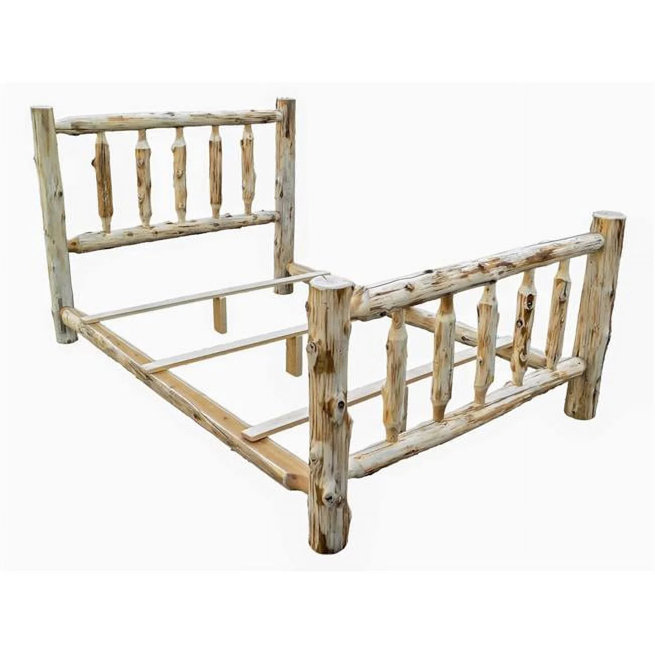 Single Traditional Log Bed, Rustic & Natural Cedar - Extra Large