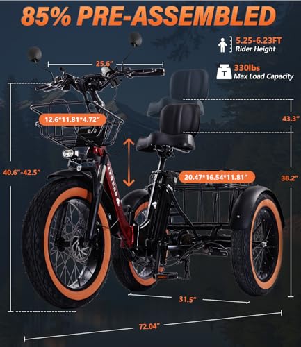 Adult Electric Tricycle 3 Wheel Bike for Adults A10327