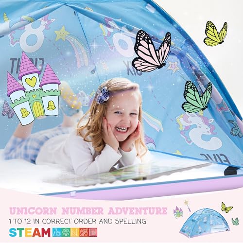 Pink Unicorn Kids Bed Tent Twin Size for Girls and Boys O622461