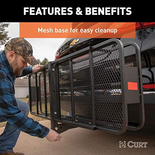 CURT 18152 60 x 24-Inch Hitch Cargo Carrier, 500 lbs Capacity, Black Steel W52353