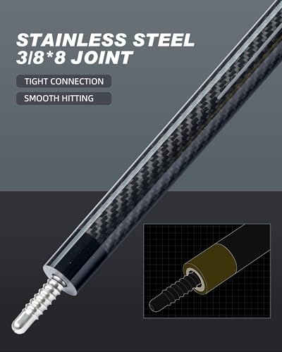 CRICAL Carbon Fiber Pool Cue Stick 58" with 12.5mm Tip J317692