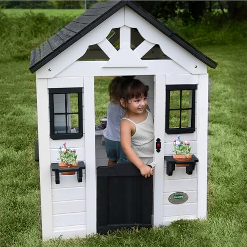 Backyard Discovery Sweetwater Cedar Wooden Kids Playhouse with Play Kitchen P65438