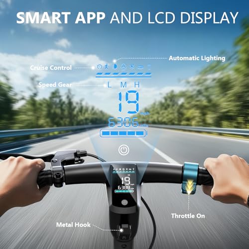 SISIGAD Electric Scooter for Adults, 10" Tires, 600W Motor, 22 MPH, 30 Miles Range, Foldable O1563