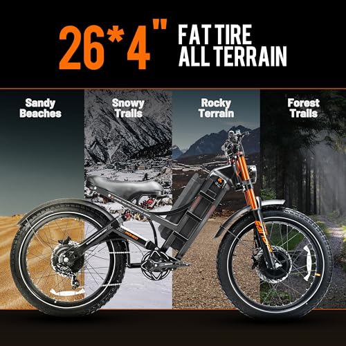 Romeo Pro 3 Electric Bike for Adults 5000W Dual Motor 60V 80Ah Fat Tire Full Suspension I27752