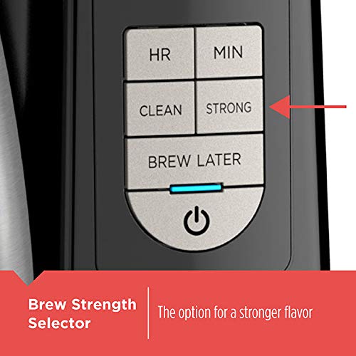 BLACK+DECKER 12 Cup Thermal Programmable Coffee Maker, Black/Steel P7250