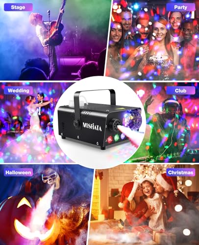 MOSFiATA 600W Fog Machine with RGB LED Lights and Remote Control E8210