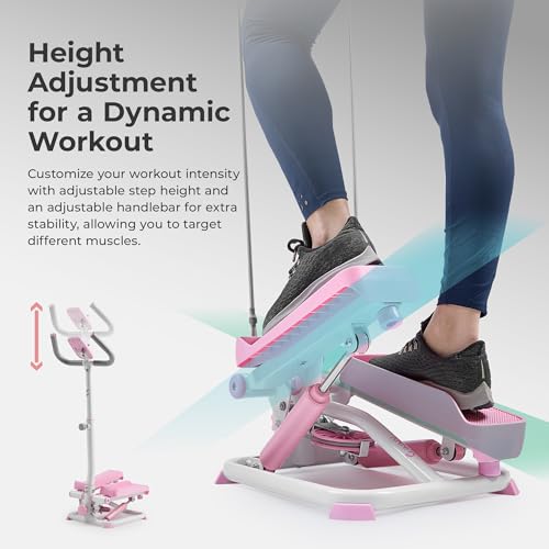 Sunny Health & Fitness 2-in-1 Smart Stepper Machine with Resistance Bands T171583