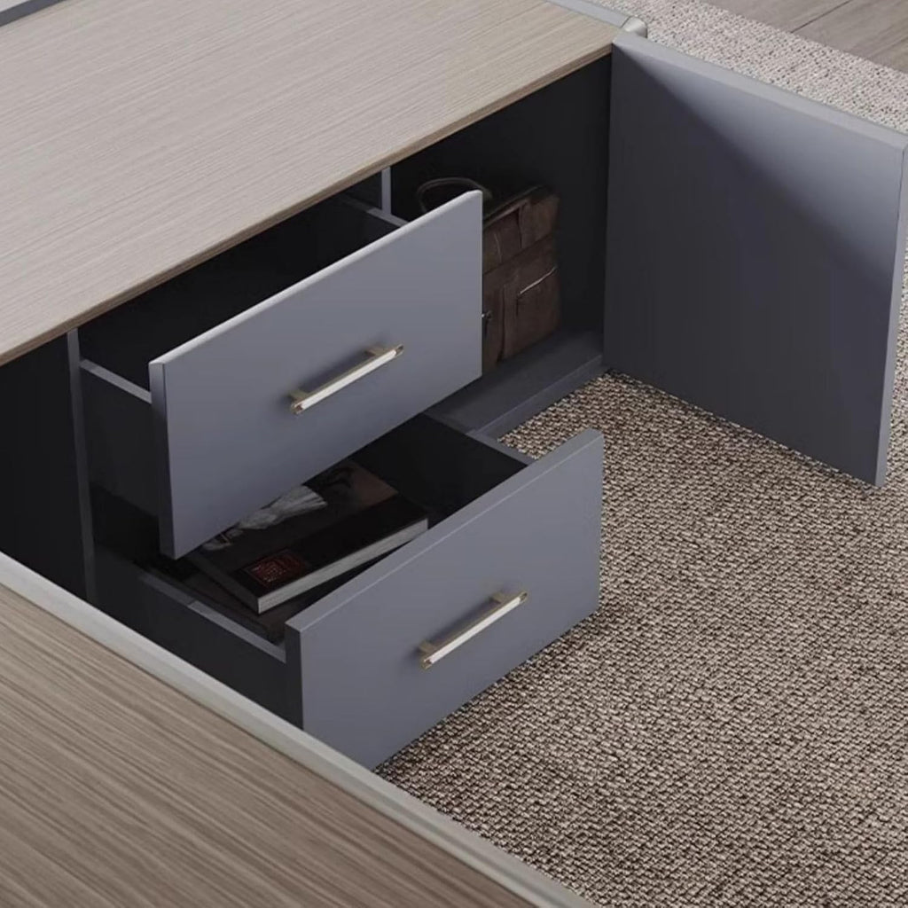 L Shaped Computer Desk with Drawers and USB Power Outlet V616290