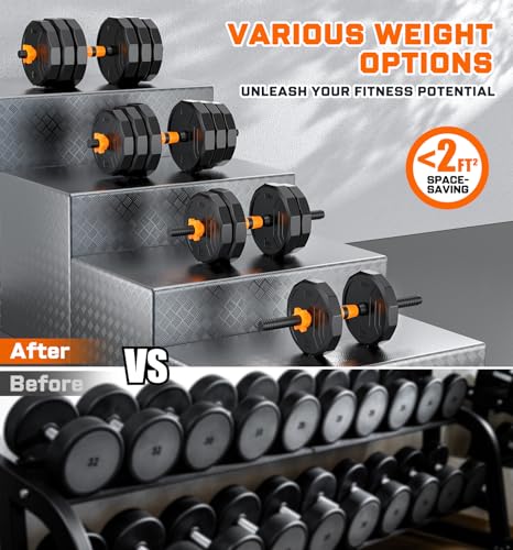 5-in-1 Adjustable Dumbbell Set 88lbs with Connector for Home Gym Q537010