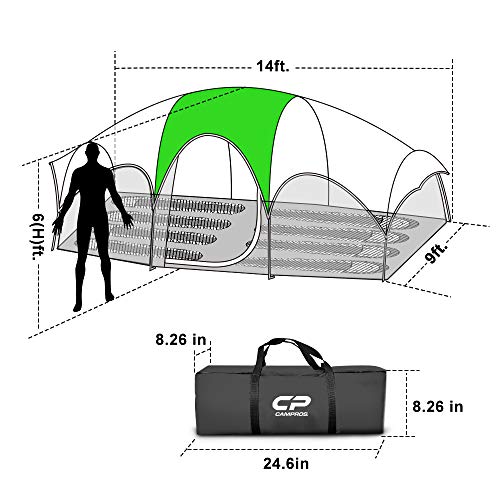 CAMPROS CP Tent 8 Person Weather Resistant Family Camping Tent with Carry Bag Z5924