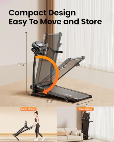 3.0HP Folding Treadmill with Incline for Home, 240 Lbs Capacity M348996