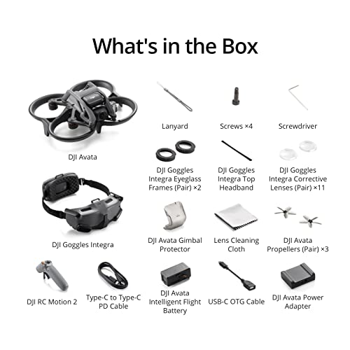 DJI Avata Explorer Combo FPV Drone with 4K Camera, RC Motion 2 and Goggles Integra U7304