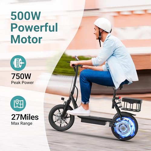 NAVIC Electric Scooter for Adults, Folding E-Scooter with Dual Braking and Dual Suspension B3040