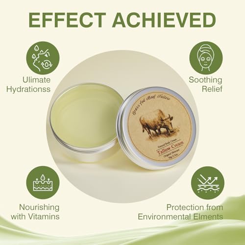 Beef Tallow Balm for Face and Skin Moisturizer, Grass Fed, 2.5oz K54249