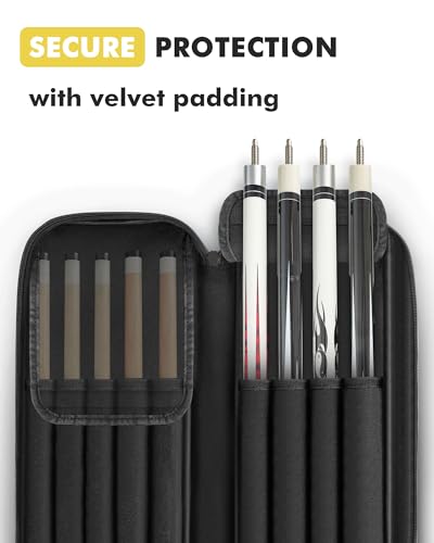 Pool Cue Case 4x5 with Pockets, Soft Padded Billiard Cue Bag A2212